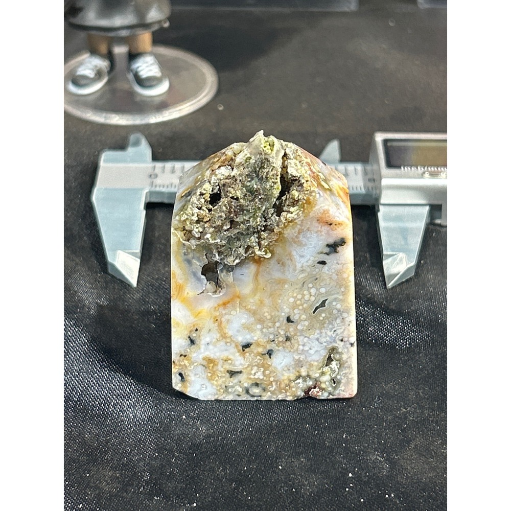 Ocean Jasper Tower Crystal Point Polished Stone with Druzy Pocket 2.09" #44 - Picture 1 of 5